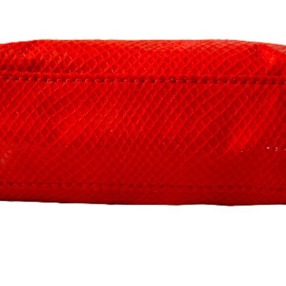 Michael Kors MK RED Leather Cosmetic Makeup Bag Handbag NWOT - Picture 6 of 8